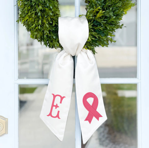 Wreath Sash | Awareness Ribbon with Monogram