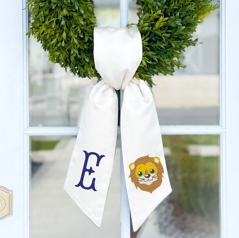 Wreath Sash | CES  Lion with Monogram