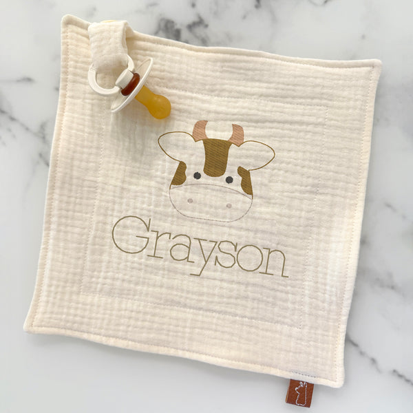 Baby Pacifier Lovey | Cow