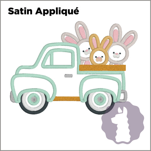 Easter Truck with Bunnies Appliqué