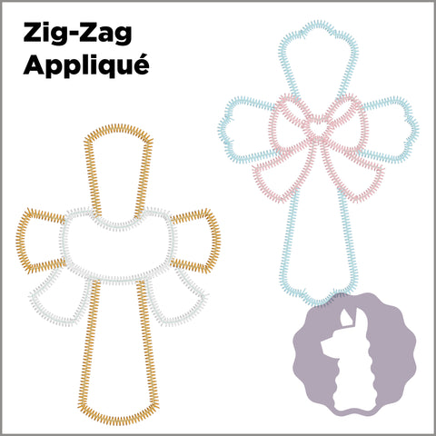 Cross with Sash/Bow Appliqué | ZIG-ZAG