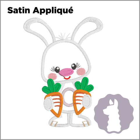 Bunny with Carrots Appliqué