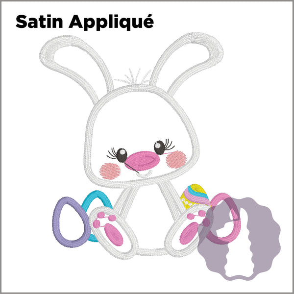 Bunny with Easter Eggs Appliqué