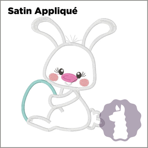 Bunny Sitting with Egg Appliqué
