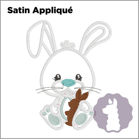 Bunny with Chocolate Easter Bunny Appliqué