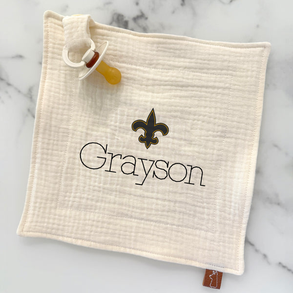 Baby Pacifier Lovey | Fleur De Lis