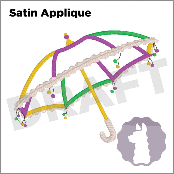 Mardi Gras Umbrella Appliqué