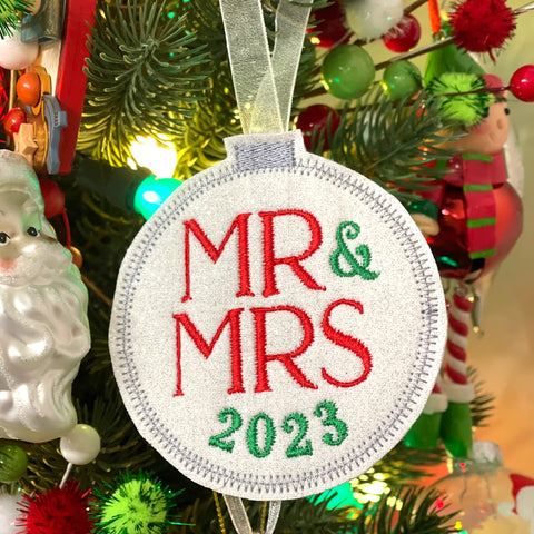 Year Wedding Ornament Embroidered