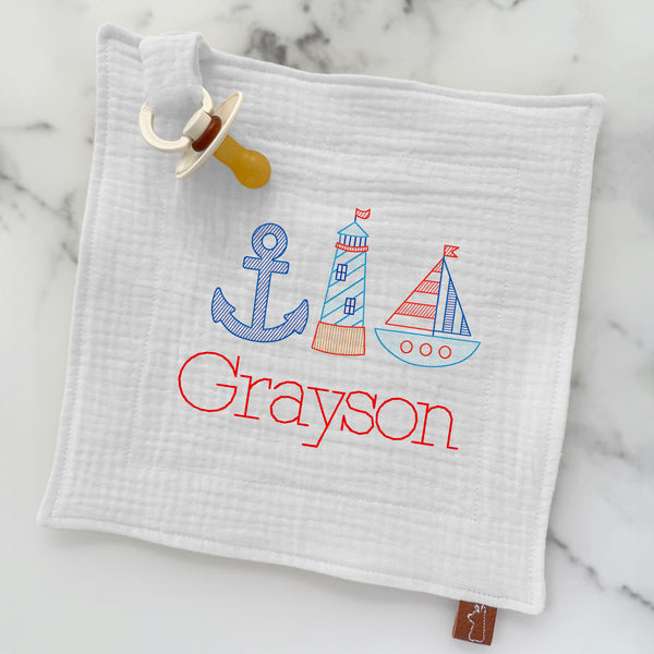 Baby Pacifier Lovey | Nautical Trio