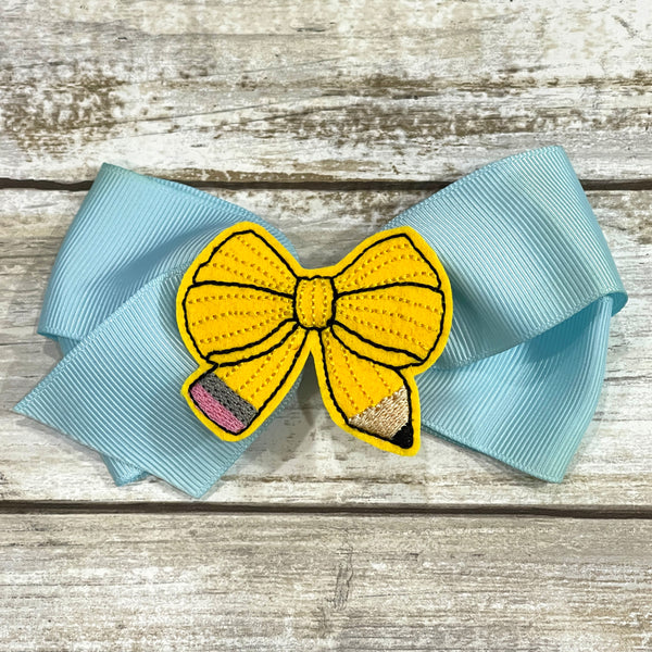 Pencil Bow Feltie Clip