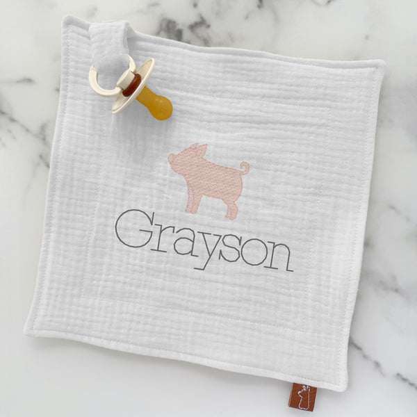 Baby Pacifier Lovey | Pig