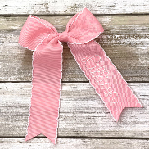 Streamer Ribbon Name Bow | SOLID COLORS