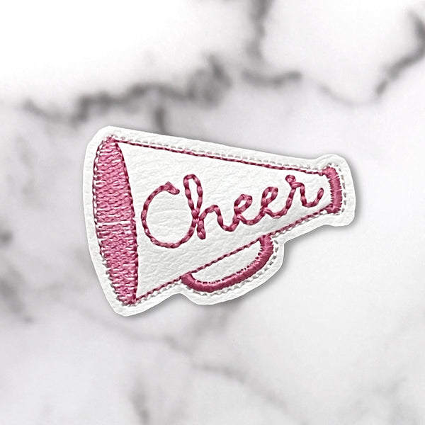 Cheer Megaphone Feltie Clip | PINK & WHITE
