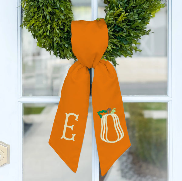 Wreath Sash | Pumpkin Outline