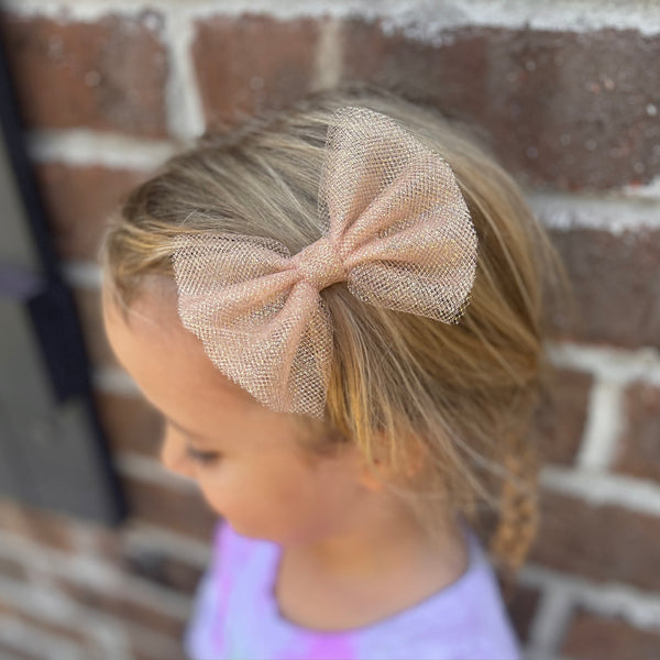 Rose Gold Tulle Bow | STYLE & SIZE OPTIONS