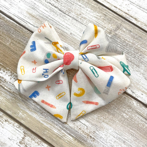 School Supplies Bow | STYLE & SIZE OPTIONS