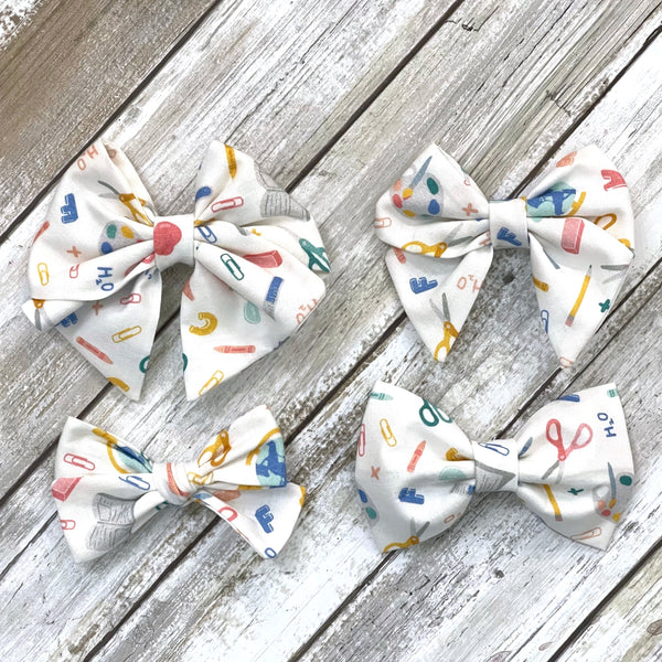 School Supplies Bow | STYLE & SIZE OPTIONS