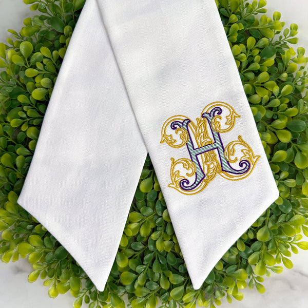 Wreath Sash | Mardi Gras Monogram
