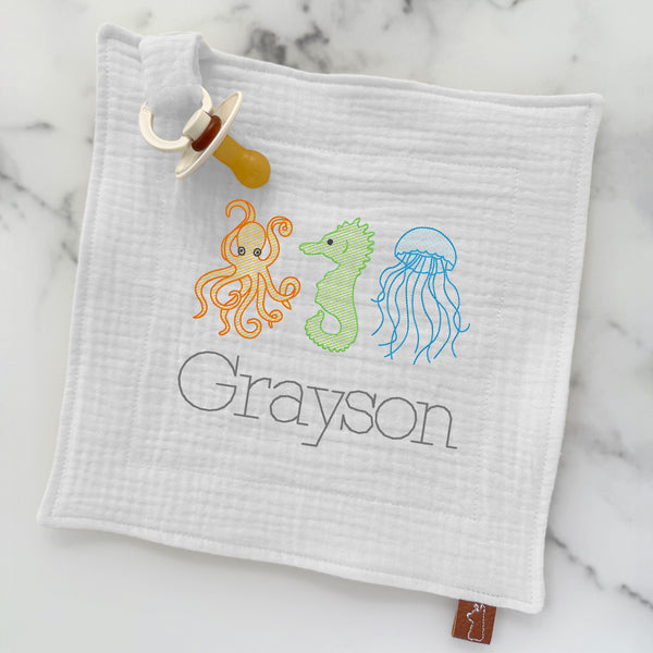 Baby Pacifier Lovey | Sealife Trio