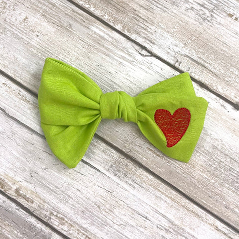 Christmas Small Heart Bow | fabric