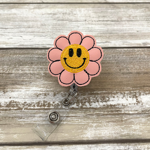 Smiley Flower Badge Reel | OPTIONS
