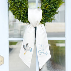 Wreath Sash | Stork with "It's a BOY!"