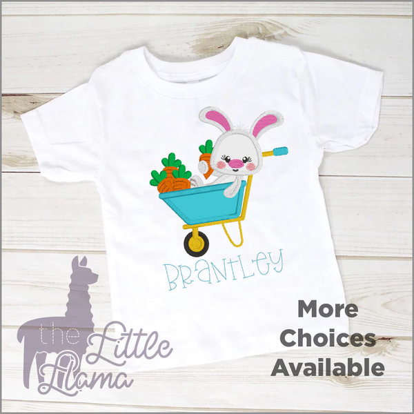 Bunny in a Wheelbarrow Full of Carrots Appliqué