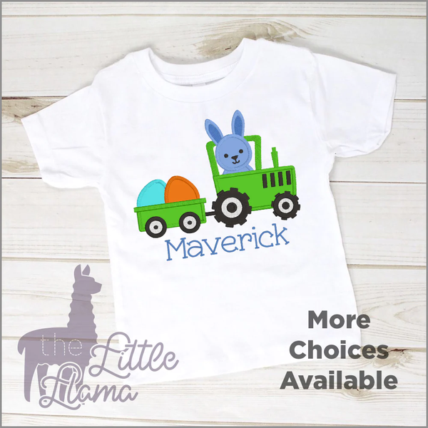 Easter Bunny Driving Tractor Appliqué
