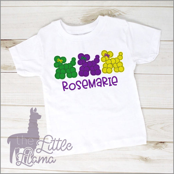 Mardi Gras Bead Dogs Trio Appliqué | BOY & GIRL