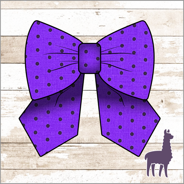 Monogram Purple & Black Polka-dot Bow