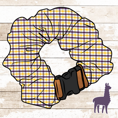 Purple & Gold Gingham Collar Cover