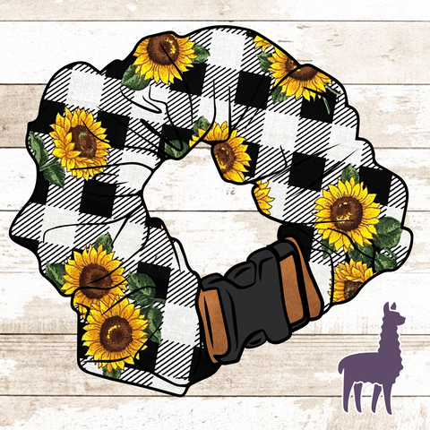 Buffalo Plaid & Sunflowers Collar Cover