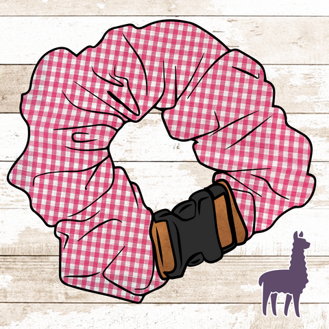 Hot Pink Gingham Collar Cover