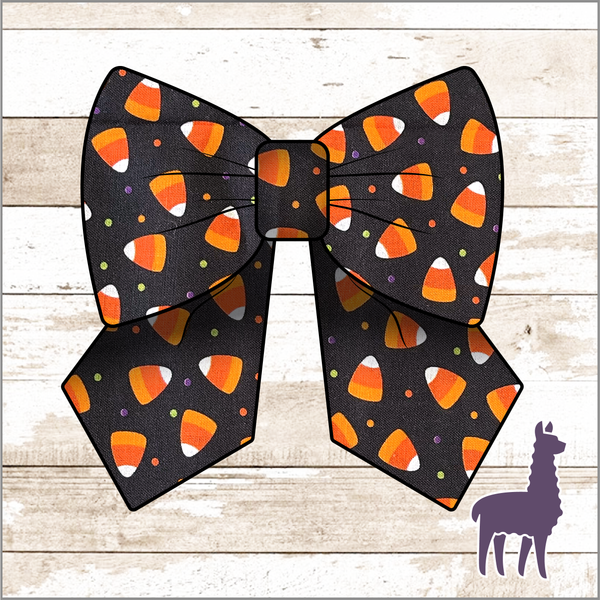 Monogram Candy Corn Bow