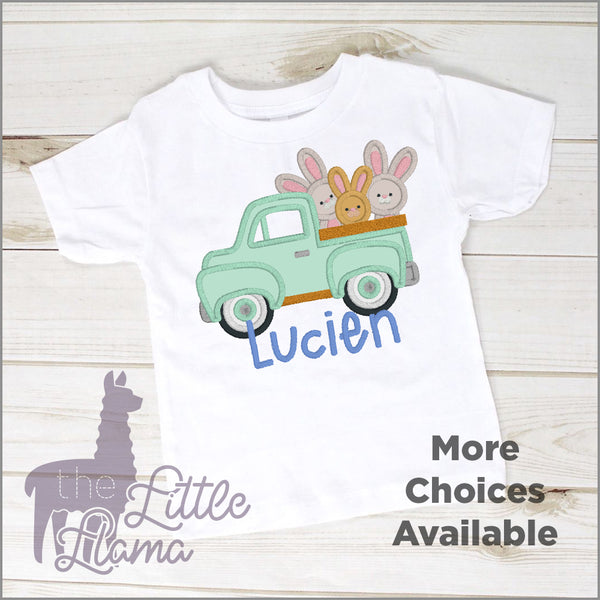 Easter Truck with Bunnies Appliqué