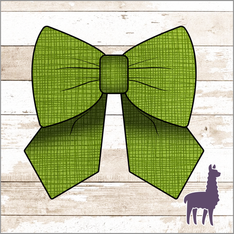 Monogram Green Grid Textured Bow
