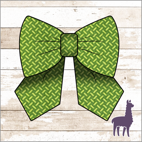 Monogram Green Patterned Bow