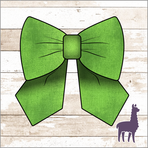 Monogram Green Textured Bow