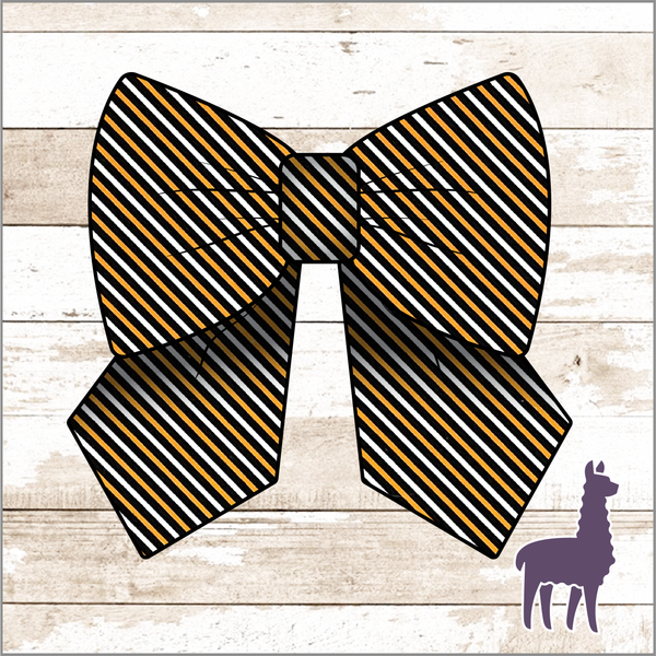 Monogram Halloween Mini Stripe Bow