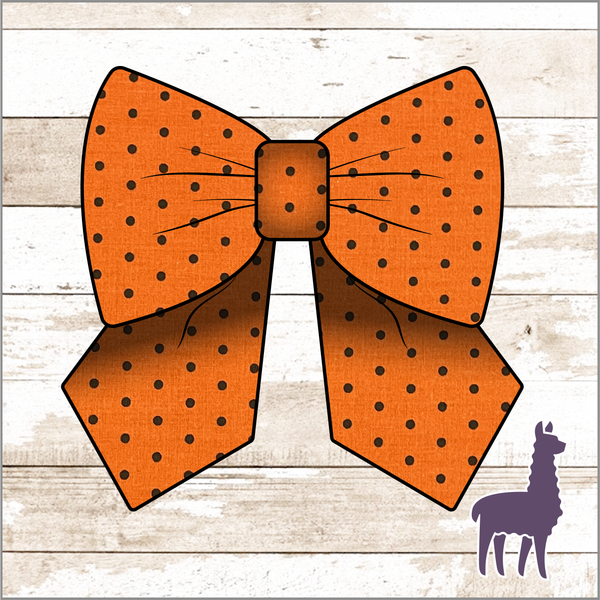 Monogram Halloween Polka-dot on Orange Bow