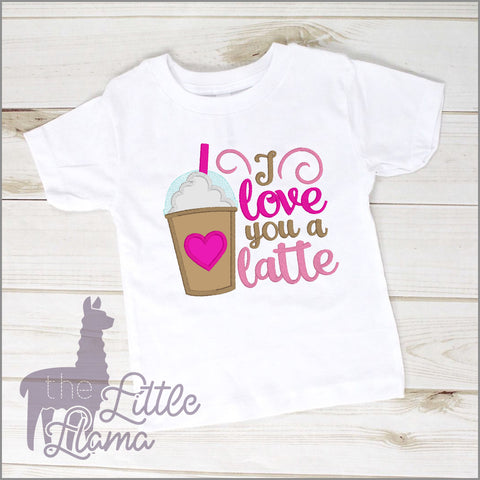 "I Love You a Latte" Coffee Appliqué | LARGE
