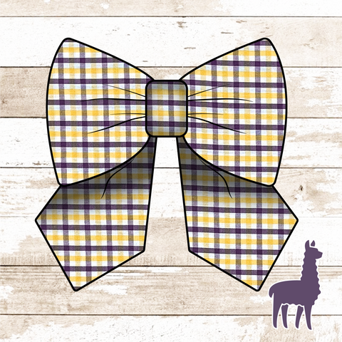 Purple & Gold Gingham Bow