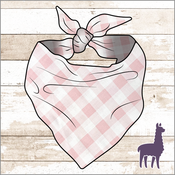 Light Pink Buffalo Plaid Bandana