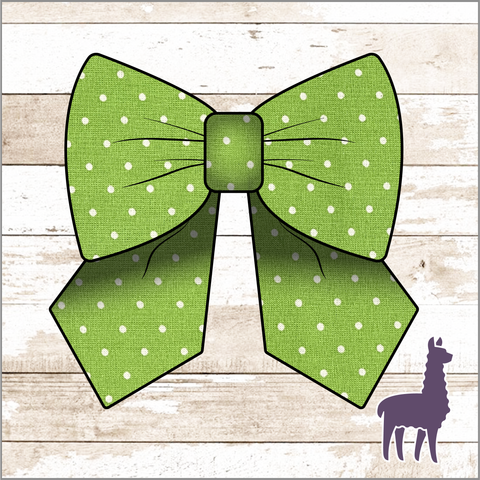 Monogram Green Polka-dots Bow
