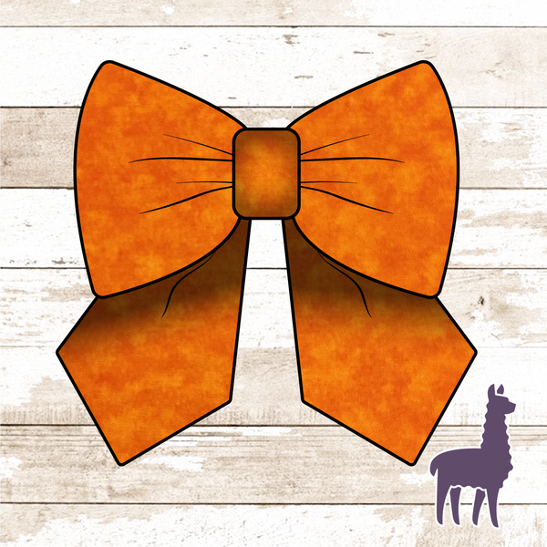 Monogram Orange Textured Bow