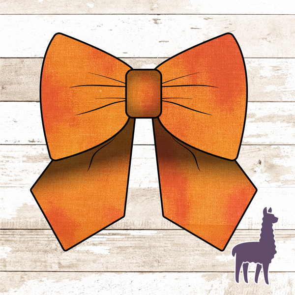 Monogram Orange Texture Bow