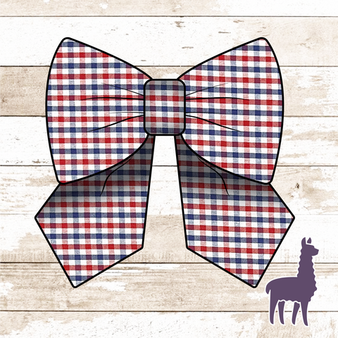 Red, White, & Blue Gingham Bow
