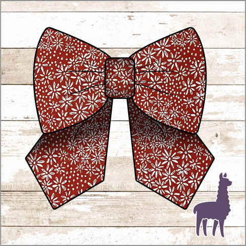 Monogram Red Mini Floral Bow