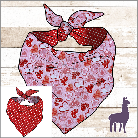 Valentine's Day Bandana (Shimmer Fabric) | REVERSIBLE