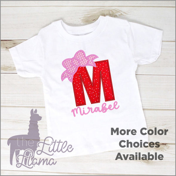 Initial Letter with Bow Appliqué | VALENTINES DAY